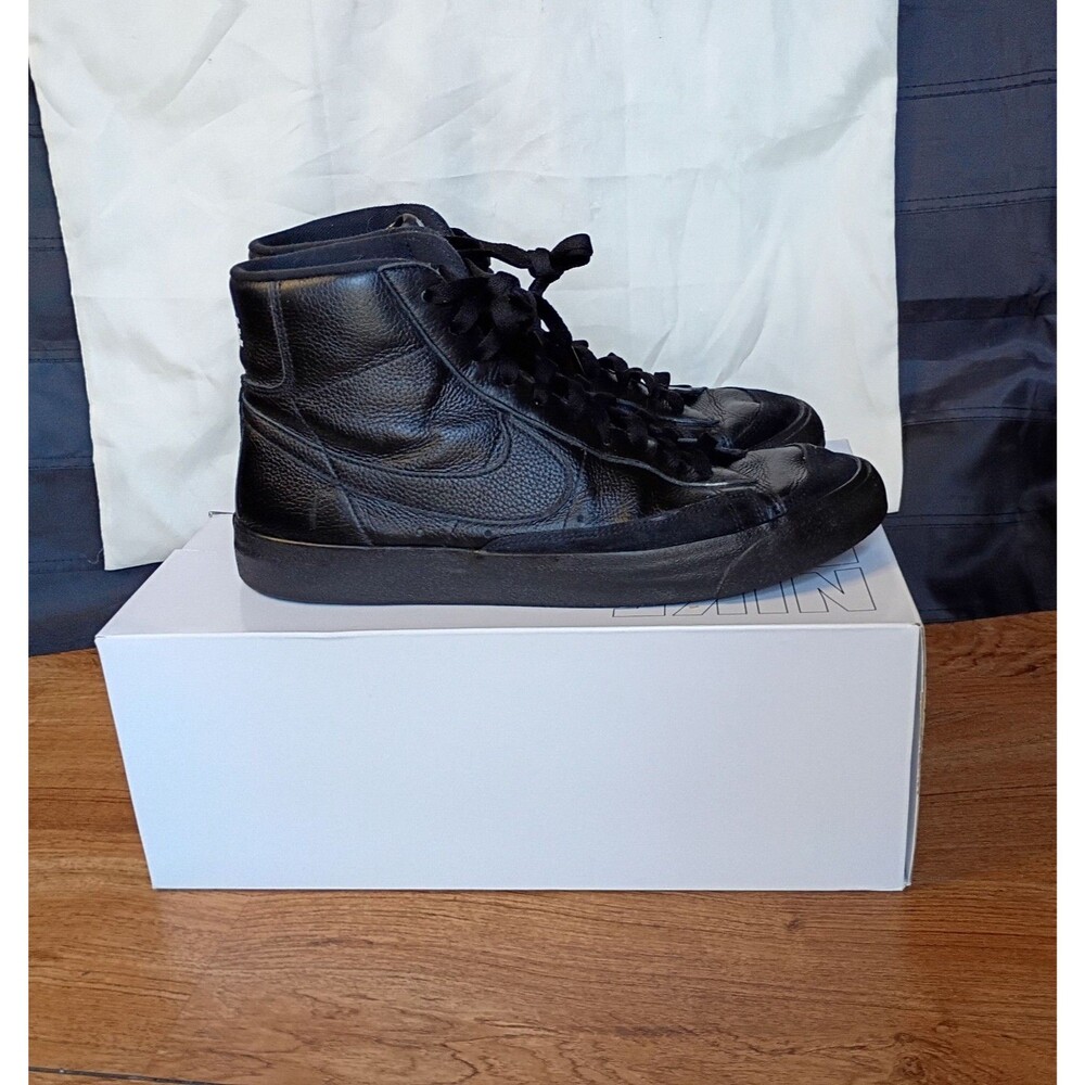 Nike Blazer Mid 77 By You Black Leather Mens 12 D07396-991 Custom Box